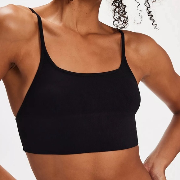 Free People Andi Square Neck Seamless Bra Black Size XS NWT - Picture 1 of 11
